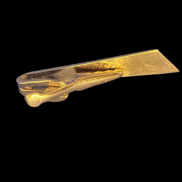 Gold-Plated Tie clip with Letter H monogram - Picture 2 of 6